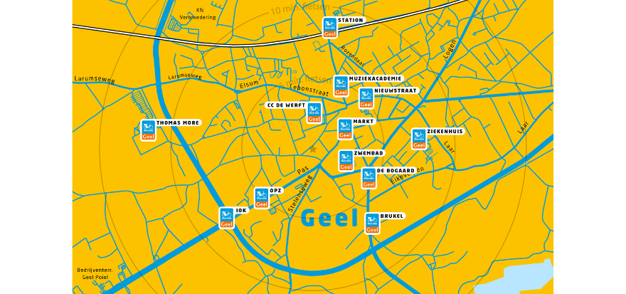 Blue-bike locaties Geel Blue-bike locaties Geel